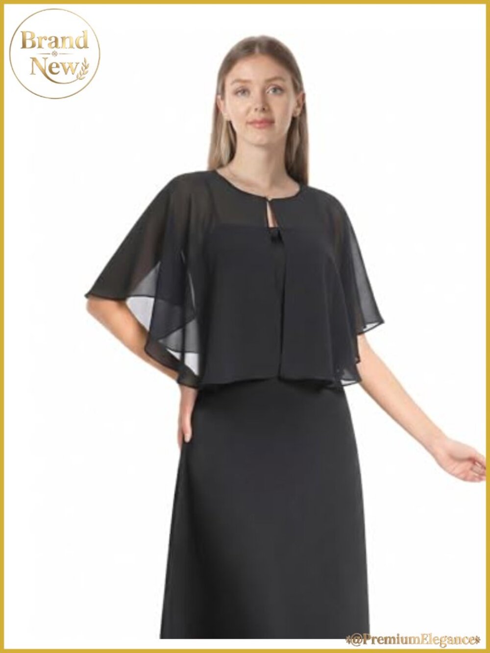 Chiffon Capelet Shawl Wrap Elegant Soft Wedding Evening Cover Up